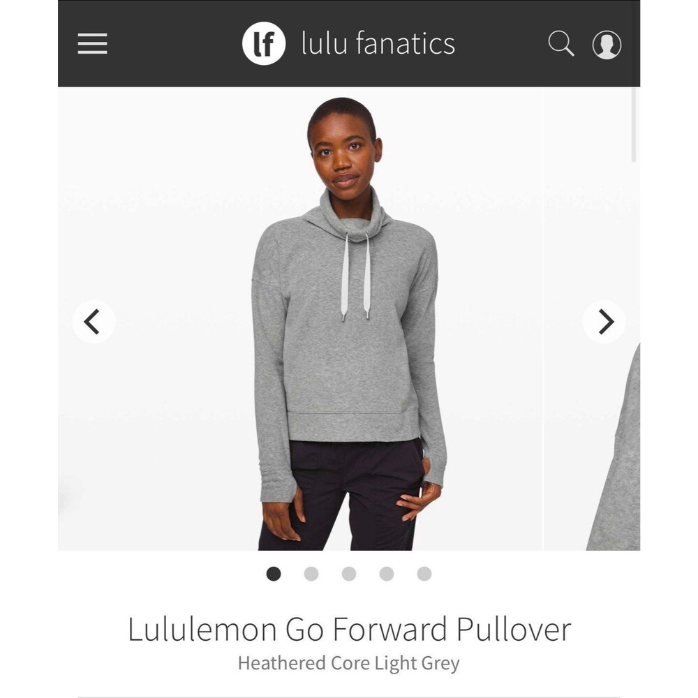 Lululemon, Go Forward Pullover Heathered Core Light Grey, size 4